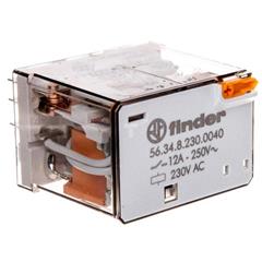 Przekaźnik 4P 12A 230V AC przycisk testujący, mechaniczny wskaźnik zadziałania 56.34.8.230.0040