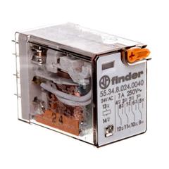 Przekaźnik miniaturowy 4P 7A 24V AC przycisk testujący mechaniczny wskaźnik zadziałania, 55.34.8.024.0040