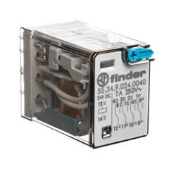 Przekaźnik miniaturowy 4P 7A 24V DC przycisk testujący mechaniczny wskaźnik zadziałania 55.34.9.024.0040