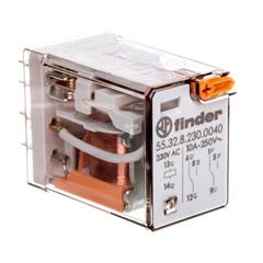 Przekaźnik miniaturowy 2P 10A 230V AC przycisk testujący mechaniczny wskaźnik zadziałania 55.32.8.230.0040