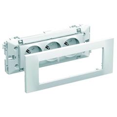 Optiline 70 Zestaw 3 gniazd z/u /3moduły/ z ramką biały SM15122