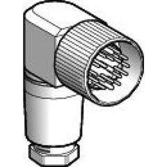 Konektor męski, M23, 19-pinowe, konektor kątowy, dławik kablowy Pg 13,5 XZCC23MCM190S