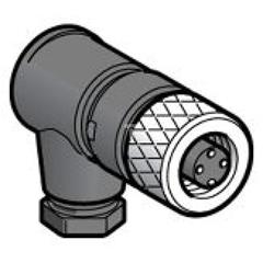 Konektor kątowy żeński, M8 , 4-pin.,, dławik kablowy M9,5x1 XZCC8FCM40S