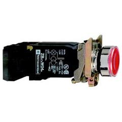 Przycisk sterowniczy podświetlany czerw. kryty O 22 z sam. powr., 220...240V, 1NO+1NC XB4BW3445