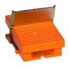 Łącznik nożny pojedynczy XPE-R, bez osłony, metalik, pomarańczowy- 2NZ+2NO XPER929