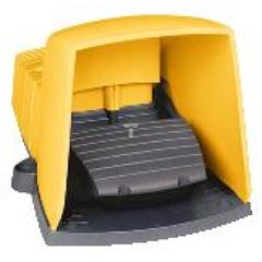 Łącznik nożny pojedynczy, XPEY, z osłoną ochronną, żółty, 2NZ+NO XPEY611