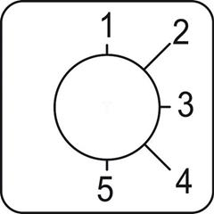 Etykieta Łącznika krzywkowego 1 do 5, 45x45mm KZ18418