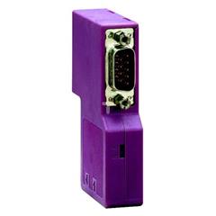 Złącze żeńskie CANopen SUB-D9, IP20, kątowe 90° z dodatkowym SUB-D9 TSXCANKCDF90TP