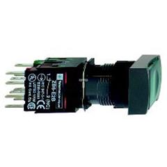 Przycisk kompletny ziel. podśw. prostokątny O 16, kryty z sam. powr.-12...24V -1NO XB6DW3B1B