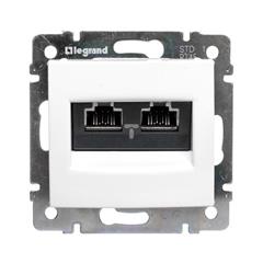 VALENA Gniazdo komputerowe podwójne 2xRJ45 kat.6 STP BP biały 774245