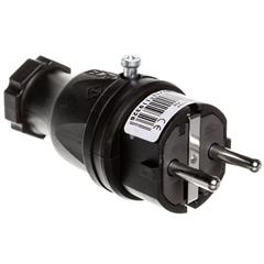 Wtyczka jednofazowa gumowa 10/16A 2P+Z wtyczka z zabezpieczeniem bocznym VDE pełna guma 0512-s