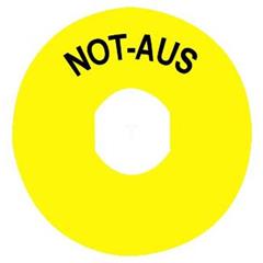 Etykieta oznacznikowa O 60 do przyc. awar. zatrzym. NOT-AUS /logo ISO13850 ZBY9260