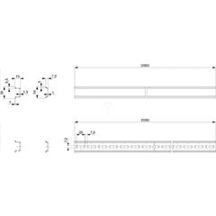 Rozpórka DIN, symetryczna, szerokość: 1000mm, typ A (35x15). Opakowanie: 10 NSYSDR100A