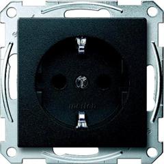 Gniazdo wtykowe SCHUKO, z przesłoną, zaciski bezśrubowe, antracyt, system M MTN2300-0414
