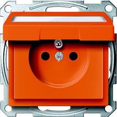 Gniazdo wtykowe z/u klap. i opis., obw. specj., przesł. śrub., pomar., Sys M MTN2612-0302