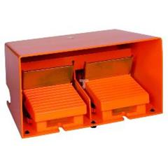 Podówjny przeŁącznik nożny XPE-R, z osłoną, metallowy, pomarańcz.- 4NZ+4NO XPER5110D