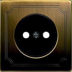 Płytka centralnamech. gniazda wtyk. b.uziem., przesł. mosiądz, Artec/Antique MTN2031-4143