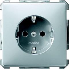 Gniazdo wtykowe SCHUKO, z przesłoną, b.śrub., alu, Artec/Antique MTN2300-4060