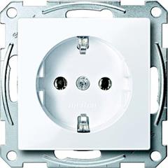 Gniazdo wtykowe SCHUKO, zaciski bezśrubowe, biały active, połysk, system M MTN2301-0325