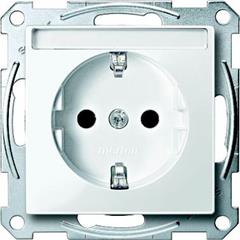 Gniazdo wtykowe SCHUKO z polem opisowym i przesłoną, b.śrub., B.P, P, Sys M MTN2302-0319