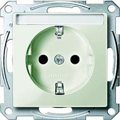 Gniazdo wtykowe SCHUKO z polem opisowym i przesłoną, b.śrub., j-sz, Sys M MTN2302-0329