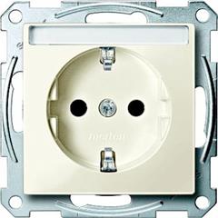 Gniazdo wtykowe SCHUKO z polem opisowym i przesłoną, b.śrub., B, P, Sys M MTN2302-0344