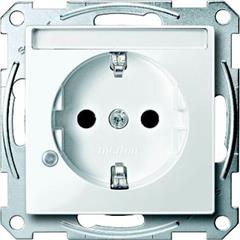 Gniazdo wtykowe SCHUKO p.opis., sygn. zał. przesł., b.śrub., B.P, P, Sys M MTN2303-0319