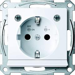 Gniazdo wtykowe SCHUKO, wyjście ośw. i LED, przesł., b.śrub., B.A, P, Sys M MTN2304-0325