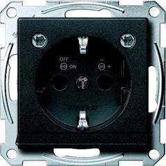 Gniazdo wtykowe SCHUKO, wyjście ośw. i LED, przesł., b.śrub., antracyt, Sys M MTN2304-0414