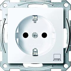 Gniazdo wtykowe SCHUKO z ozn. /komputer/ i przesłoną, b.śrub., B.A, P, Sys M MTN2350-0325