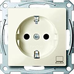 Gniazdo wtykowe SCHUKO z ozn. /komputer/ i przesłoną, b.śrub., B, P, Sys M MTN2350-0344