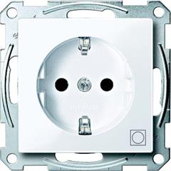 Gniazdo wtykowe SCHUKO z ozn. /suszarka/ i przesłoną, b.śrub., B.A, P, Sys M MTN2351-0325