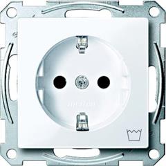 Gniazdo wtykowe SCHUKO z ozn. /pralka/ i przesłoną, b.śrub., B.A, P, Sys M MTN2352-0325