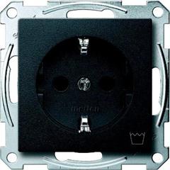 Gniazdo wtykowe SCHUKO z ozn. /pralka/ i przesłoną, b.śrub., antracyt, Sys M MTN2352-0414