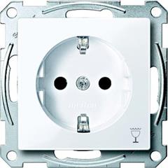 Gniazdo wtykowe SCHUKO z ozn. /zmywarka/ i przesłoną, b.śrub., B.A, P, Sys M MTN2353-0325