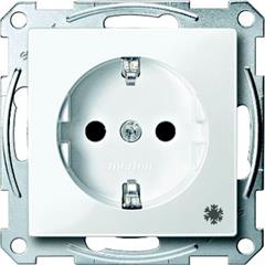 Gniazdo wtykowe SCHUKO z ozn./lodówka/ i przesłoną, b.śrub., B.P, P, Sys M MTN2354-0319