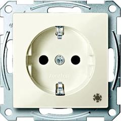 Gniazdo wtykowe SCHUKO z ozn./lodówka/ i przesłoną, b.śrub., B, P, Sys M MTN2354-0344