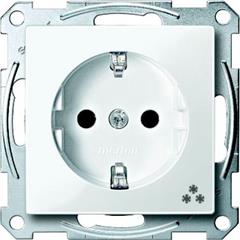 Gniazdo wtykowe SCHUKO z ozn. /zamrażarka/ i przesłoną, b.śrub., B.P, P, Sys M MTN2355-0319