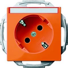 Gniazdo wtykowe SCHUKO 45° p.opis. przesł., b.śrub., pomarańcz., Sys M MTN2372-0302