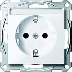 Gniazdo wtykowe SCHUKO z polem opisowym, z przesłoną, śrub., B.A, P, Sys M MTN2402-0325