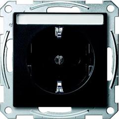 Gniazdo wtykowe SCHUKO z polem opisowym, z przesłoną, śrub., antracyt, Sys M MTN2402-0414