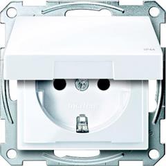 Gniazdo wtykowe SCHUKO z klapką, IP44, z przesłoną, śrub., B.A, P, system MTN2414-0325