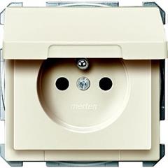 Gniazdo wtykowe z uziemieniem i klapką, z przesł. b.śrub., biały, Artec/Antique MTN2510-4044