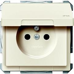 Gniazdo wtykowe z uziem. i klapką, IP44, z przesł. b.śrub., biały, Artec/Antique MTN2514-4044