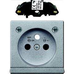 Płytka centralna z gn. ośw. i LED do gn. wtyk., z/u przesł. alu, Sys M MTN2534-0460