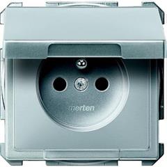 Gniazdo wtykowe z uziemieniem i klapką, z przesłoną, śrub., alu, Artec/Antique MTN2610-4060