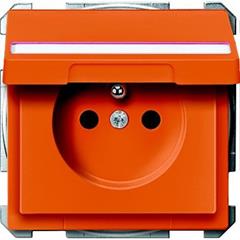 Gniazdo wtykowe z/u klap. i opis., przesł. śrub., pomarańcz, Artec/Antique MTN2612-4002