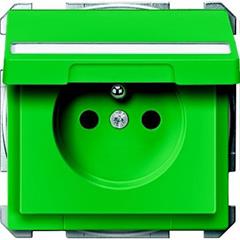 Gniazdo wtykowe z/u klap. i opis., przesł. śrub., zielony, Artec/Antique MTN2612-4004