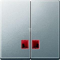 Klawisz podwójny z prostokątnym czerwonym okienkiem sygnalizacyjnym, alu, Sys M MTN3456-0460