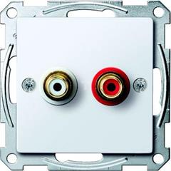 Gniazdo wtykowe złącza audio, biały active, połysk, system M MTN4350-0325